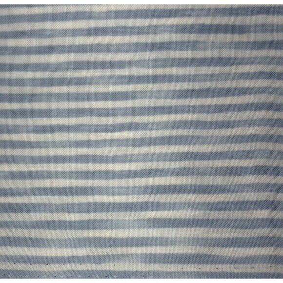 Blue & Blue Striped Cotton Fabric 10" x 42" Clothworks Sewing Crafts - Picture 1 of 10